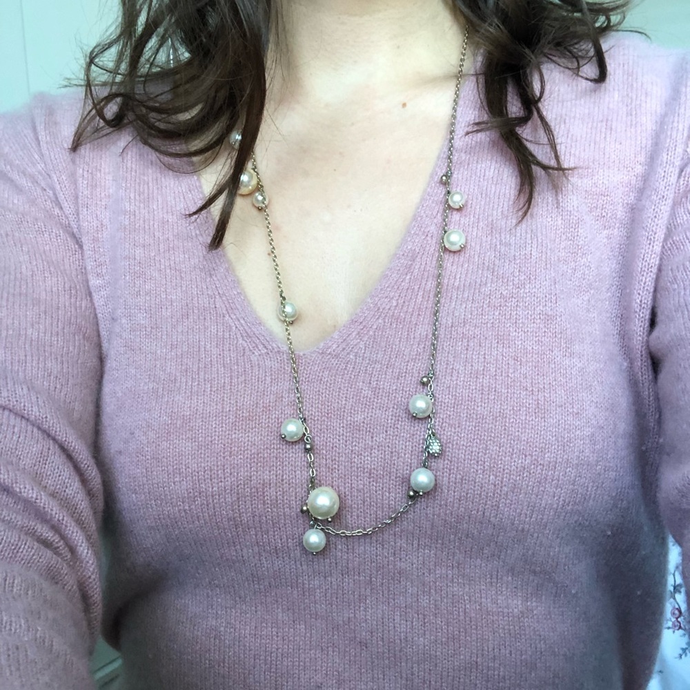 J. Crew Long Pearl Necklace